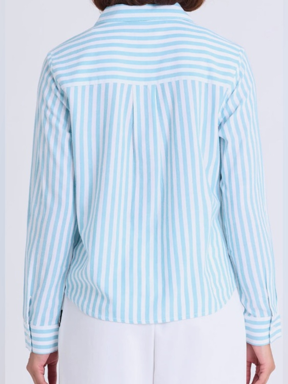 U.S. Polo Assn. Blue/AquaLong Sleeve Knotted Stripe Shirt - Size Large - Picture 3 of 5